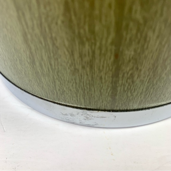 VTG KROMEX ICE BUCKET METAL&GREEN GRAIN COLOR WOODEN HANDLE & KNOB W/ICE TONGS - Picture 3 of 14